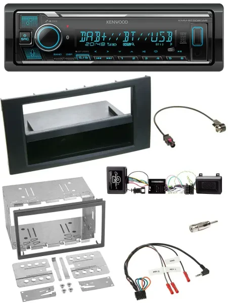 Kenwood Bluetooth Lenkrad DAB USB Autoradio für Ford Kuga 2008-2012 schwarz