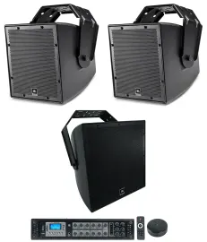 2 JBL AWC62-BK 6.5" Indoor/Outdoor Commercial Speakers+15" Sub+Amp+Wifi Receiver