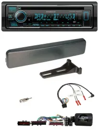 Автомагнитола Kenwood Bluetooth DAB USB CD для Ford Mondeo/Focus антрацит с поддержкой управления на руле