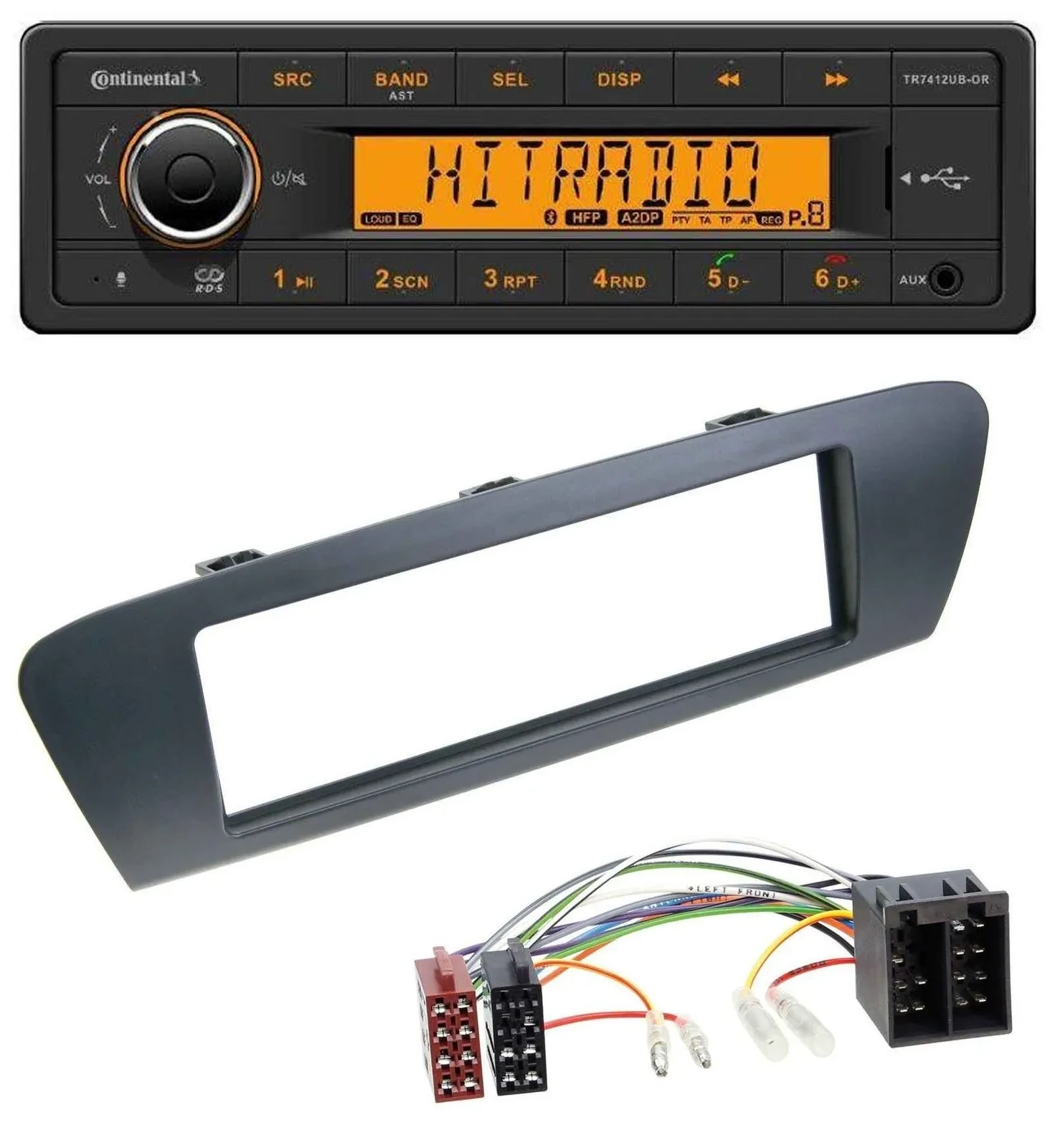 Continental MP3 Bluetooth AUX USB Autoradio für Renault Scenic (ab 09) - grau