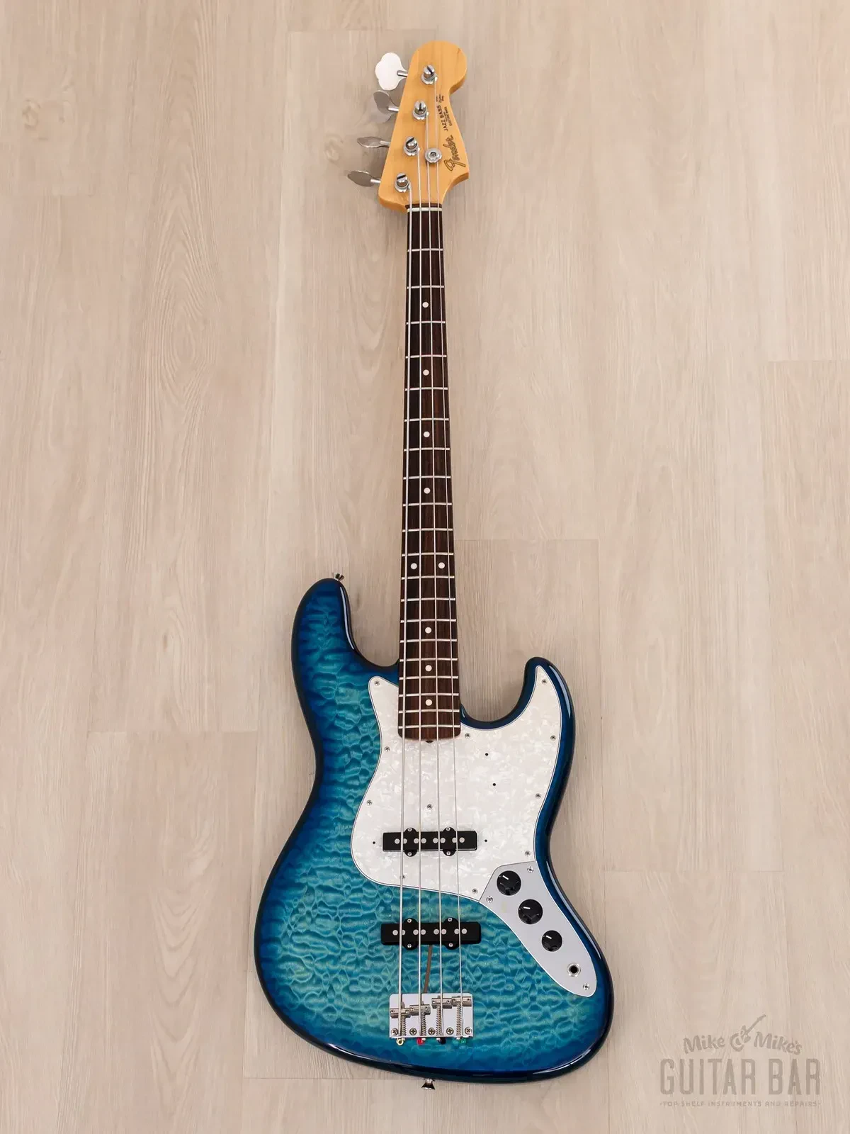 Бас-гитара Fender Jazz Bass Limited Edition Quilt Top JB62/QT JJ Aqua Burst w/gigbag Japan 2013