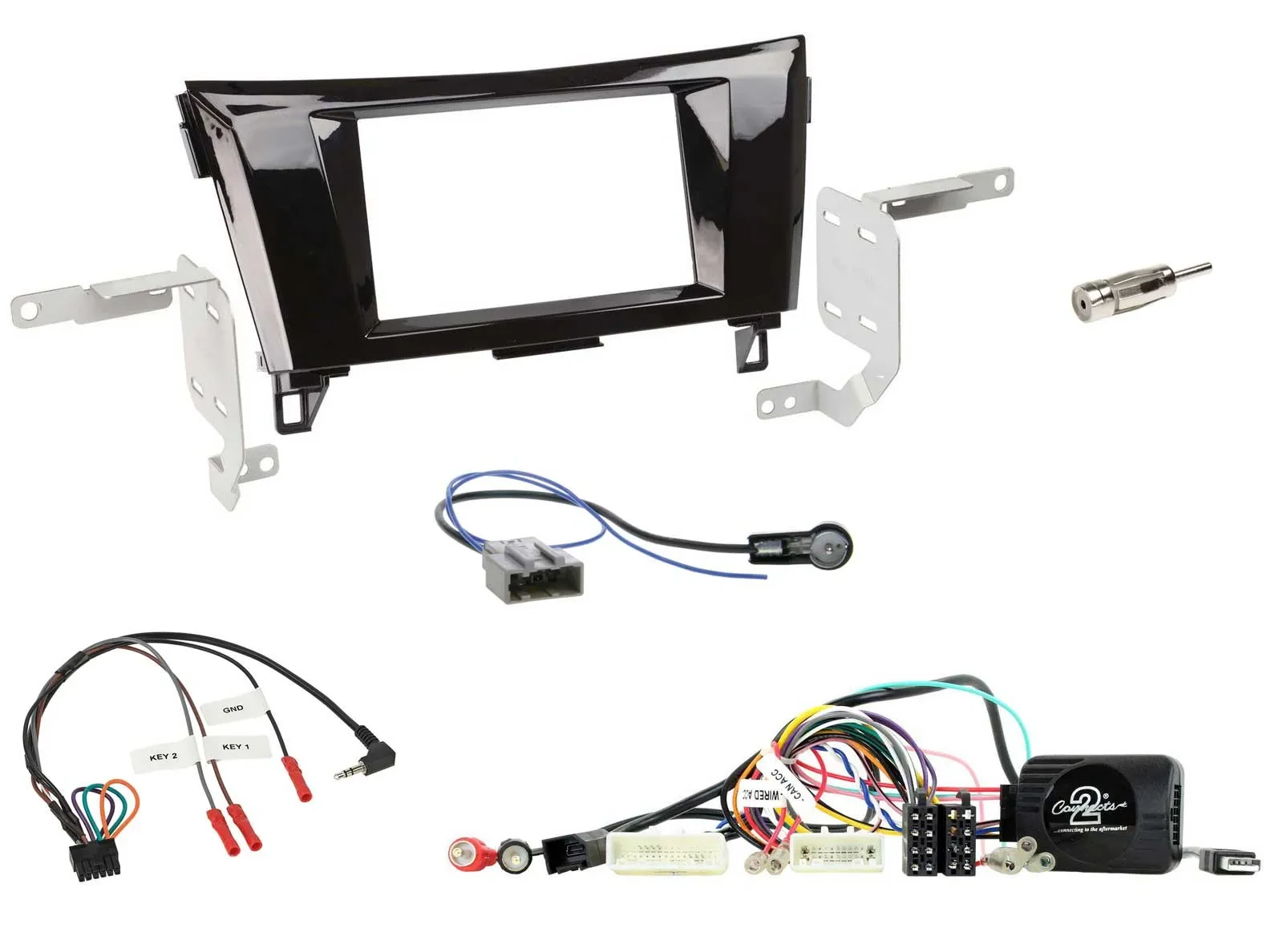 Einbauset Lenkradadapter Doppel DIN Autoradio für Nissan X-Trail 2014-2017 32 Pi