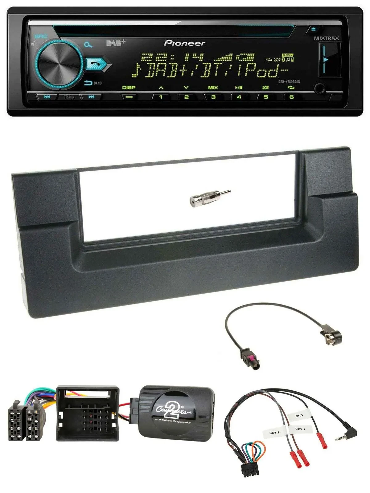 Автомагнитола для BMW 5 Series E39 2001–2004 Pioneer CD, USB, Bluetooth, DAB, Quadlock, поддержка управления на руле