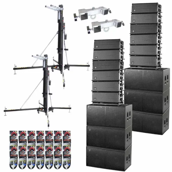 (12) DAS Event-208A Dual 8" Line Array Speakers with 18” Subwoofer