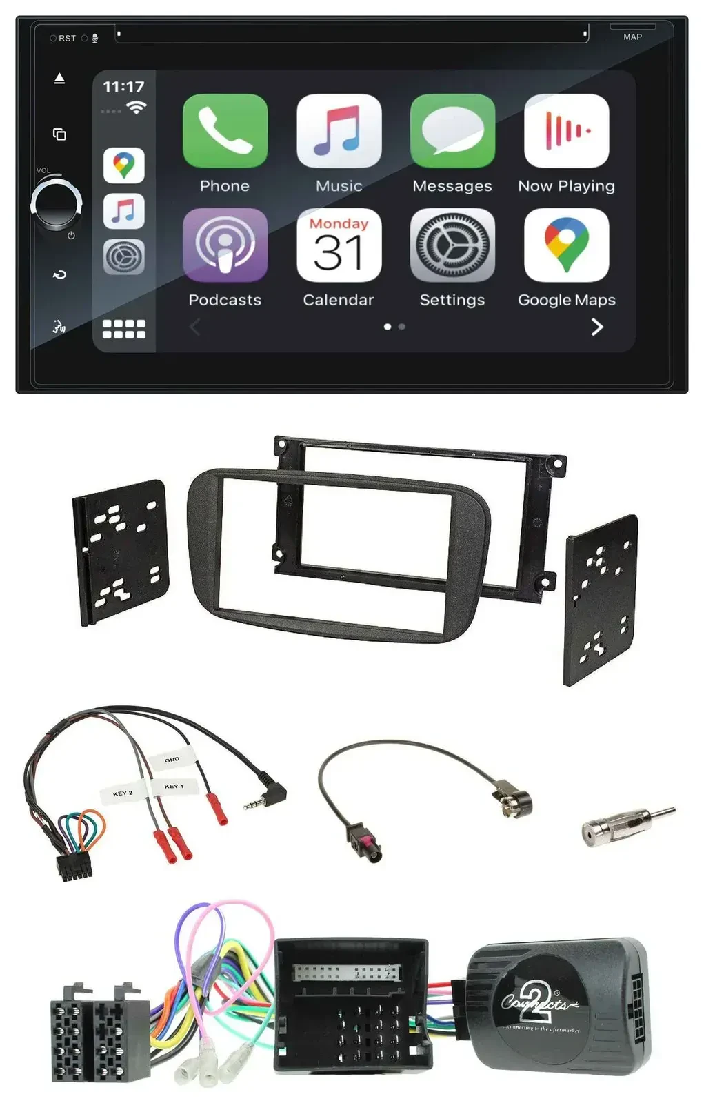 Blaupunkt USB DAB Bluetooth 2DIN TMC Lenkrad Navigation für Ford S-Max Mondeo Ca