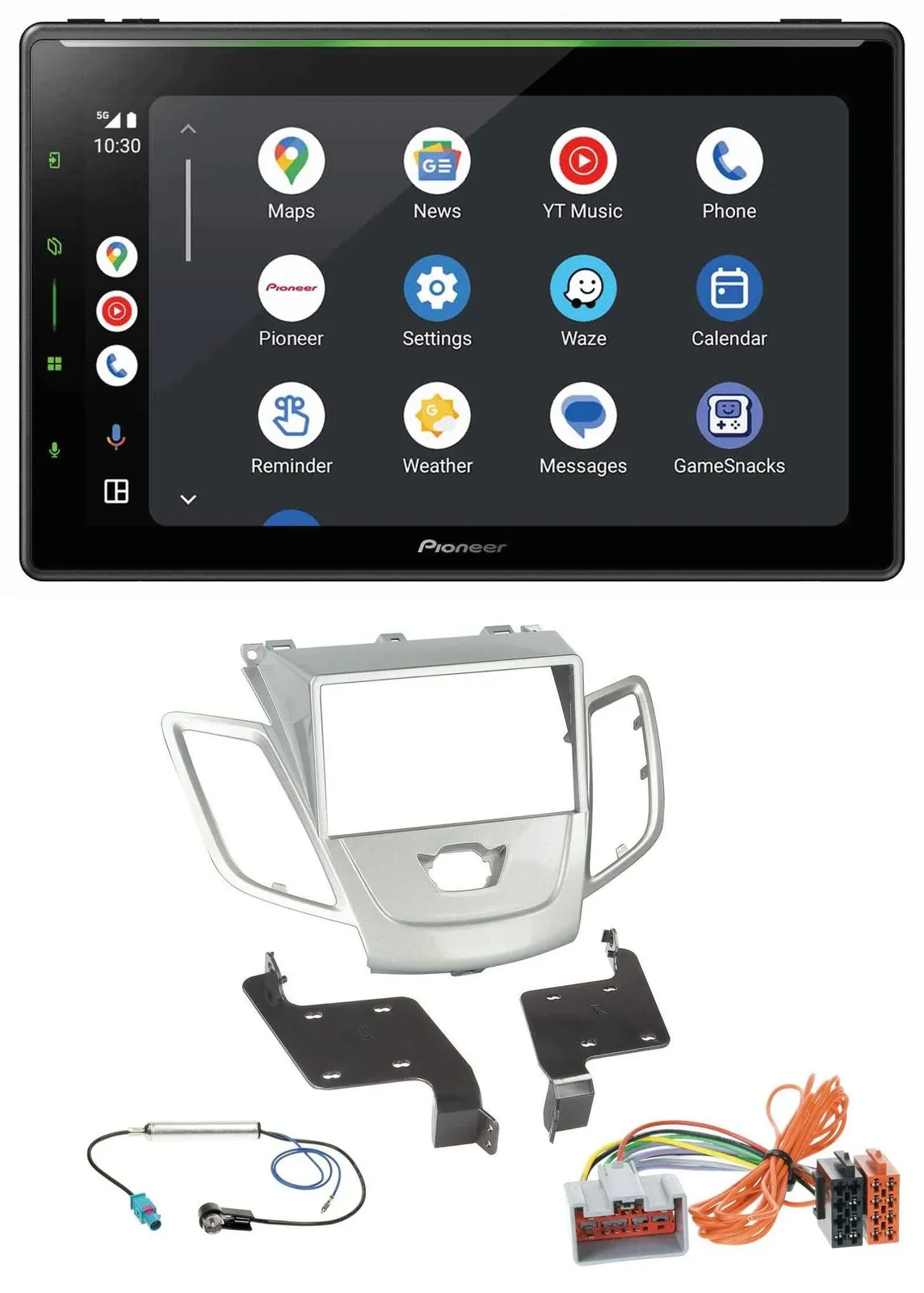 Pioneer 2DIN MP3 USB Bluetooth DAB Autoradio für Ford Fiesta 08-10 silber