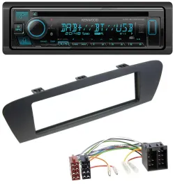 Kenwood Bluetooth DAB CD MP3 USB Autoradio für Renault Scenic (ab 09) - braun