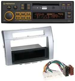 Автомагнитола для Toyota Corolla Verso 2004–2009 Pioneer DAB, MP3, USB, Bluetooth, цвет серебристый