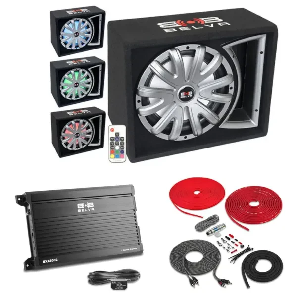 Belva BLB112LED 12" 750W Loaded Ported Subwoofer Enclosure with Amp and Amp Kit