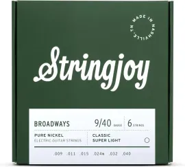 Струны для электрогитары Stringjoy Broadways Classic Super Light Pure Nickel 9-40