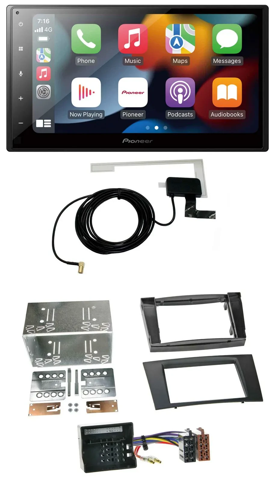 Pioneer MP3 USB Bluetooth DAB 2DIN Autoradio für Mercedes E-Klasse S211 03-09 Ru