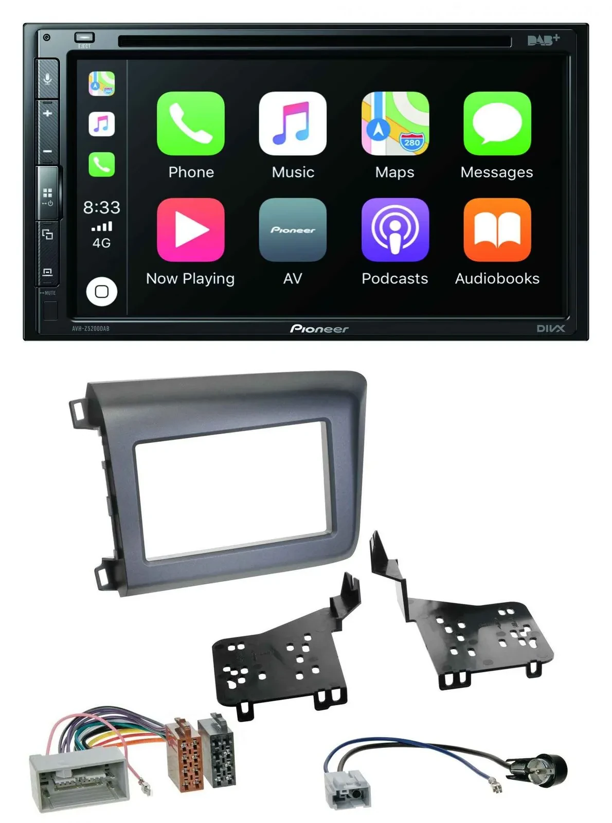Pioneer DVD 2DIN MP3 DAB Bluetooth USB Autoradio für Honda Civic US Modelle 2012
