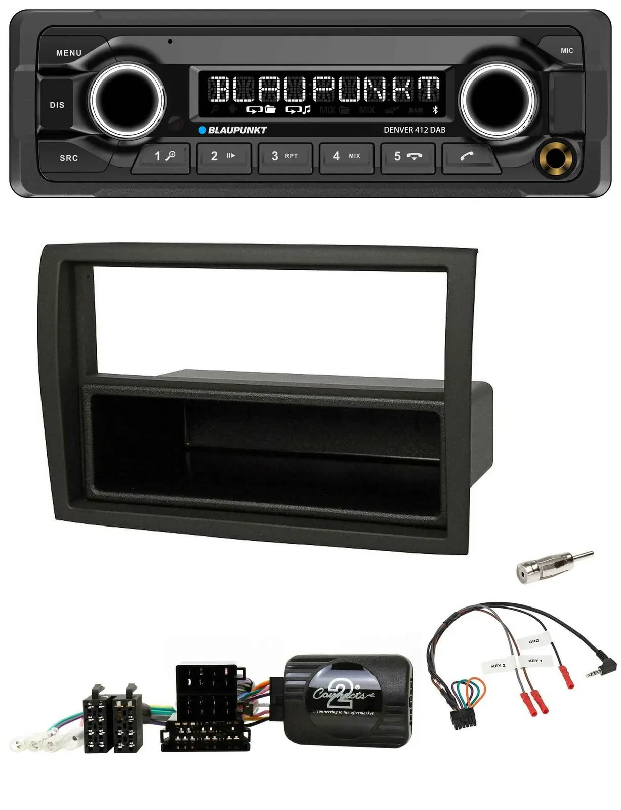 Blaupunkt Bluetooth DAB Lenkrad USB Autoradio für Fiat Ducato 2012-15 schwarz