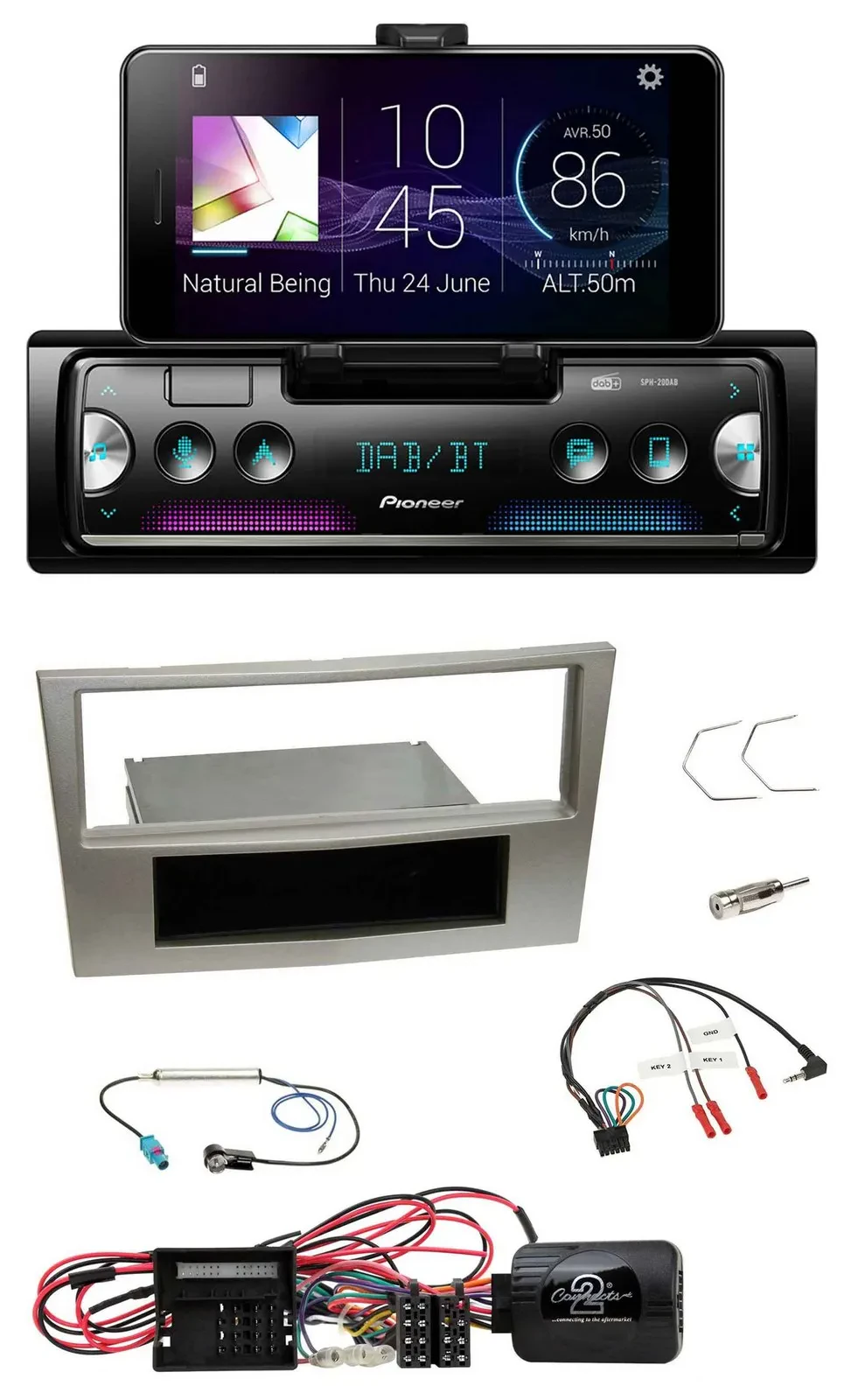 Pioneer USB Lenkrad Bluetooth DAB Autoradio für Opel Corsa D satin-stone 09-14