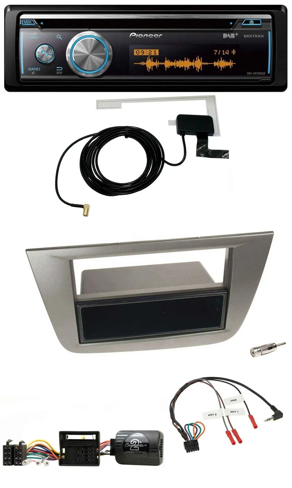 Pioneer Bluetooth DAB Lenkrad USB CD Autoradio für Seat Toledo Altea 2004-2009 a