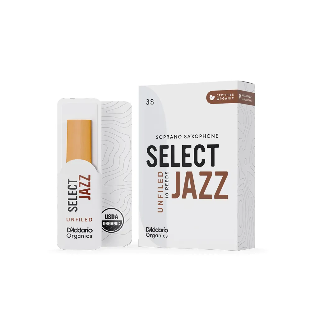 Трости для сопрано-саксофона D'Addario Organic Select Jazz Unfiled ORRS10SSX3S размер 3S, 10 шт
