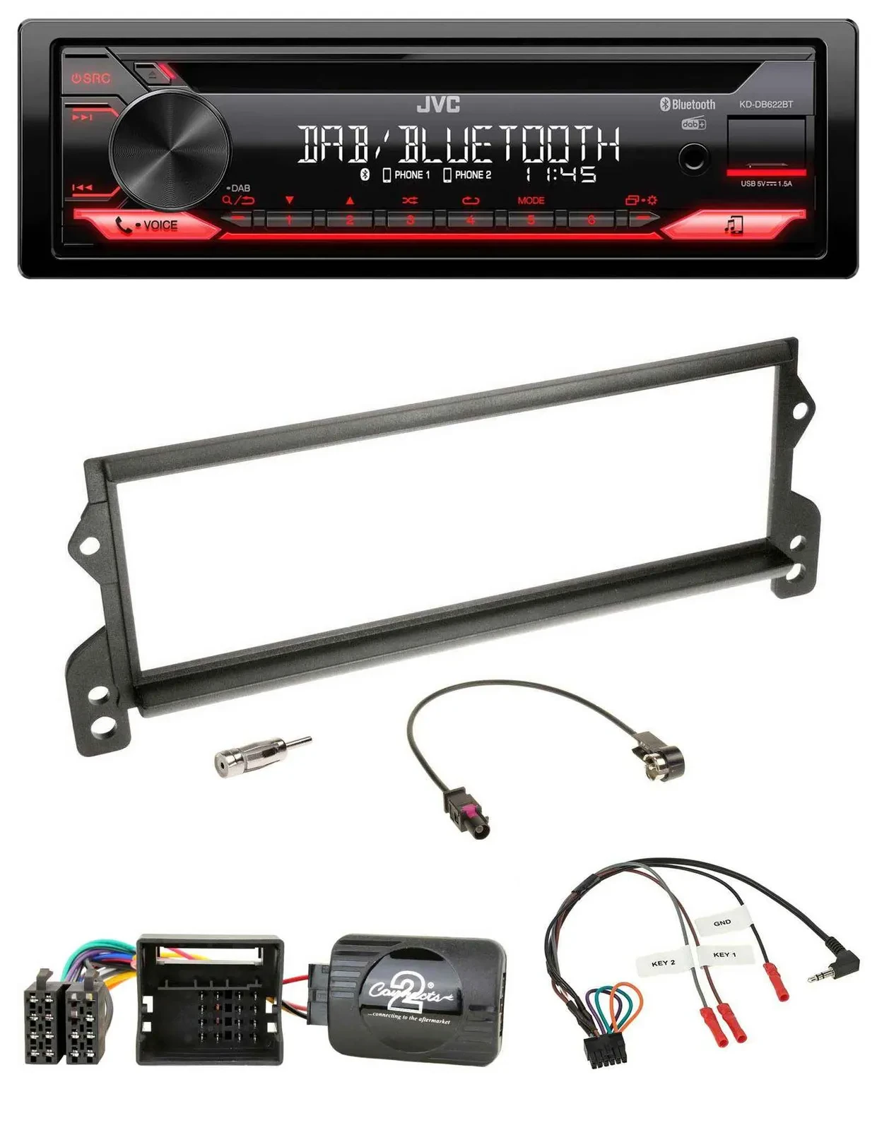 JVC CD DAB USB Bluetooth Lenkrad Autoradio für Mini (2001-2006 MOST)