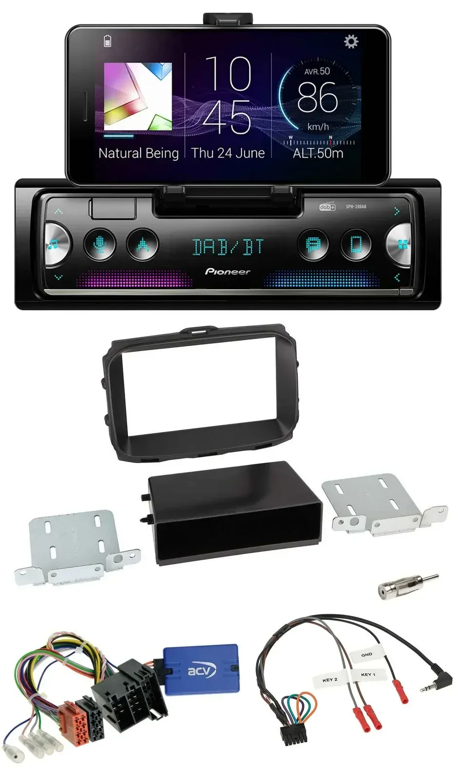 Автомагнитола Pioneer USB Bluetooth DAB для Alfa Romeo Giulietta (2013–2021)