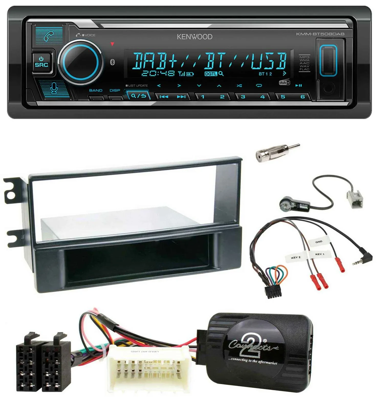 Автомагнитола Kenwood Bluetooth DAB USB для Kia Sportage II (2008–2010)