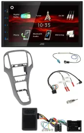 JVC USB Bluetooth Lenkrad DAB 2DIN Autoradio für Opel Astra J ab 2009 Titangrau