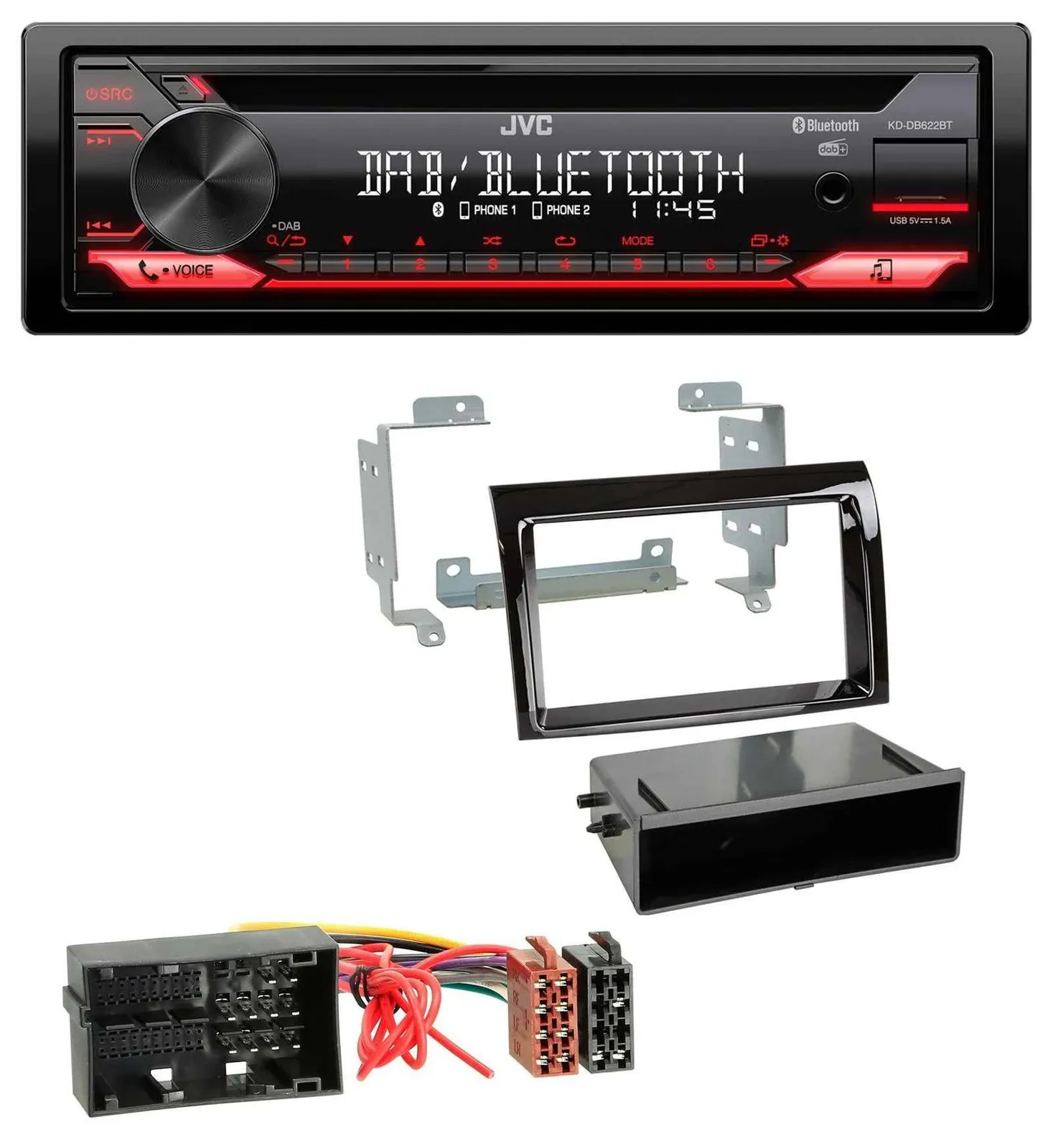 JVC CD DAB USB Bluetooth MP3 Autoradio für Citroen Jumper Fiat Ducato 14-21 pian