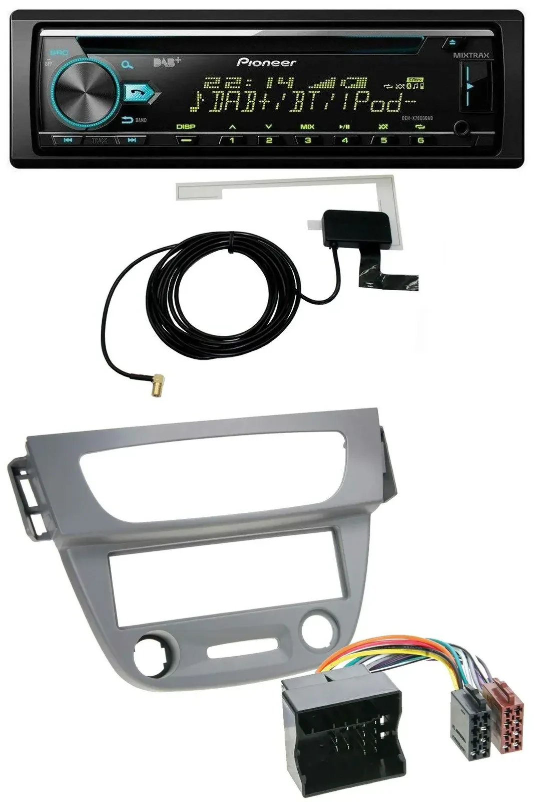 Автомагнитола Pioneer MP3, AUX, CD, USB, DAB для Renault Megane 3 (2009–2014), Quadlock, серый