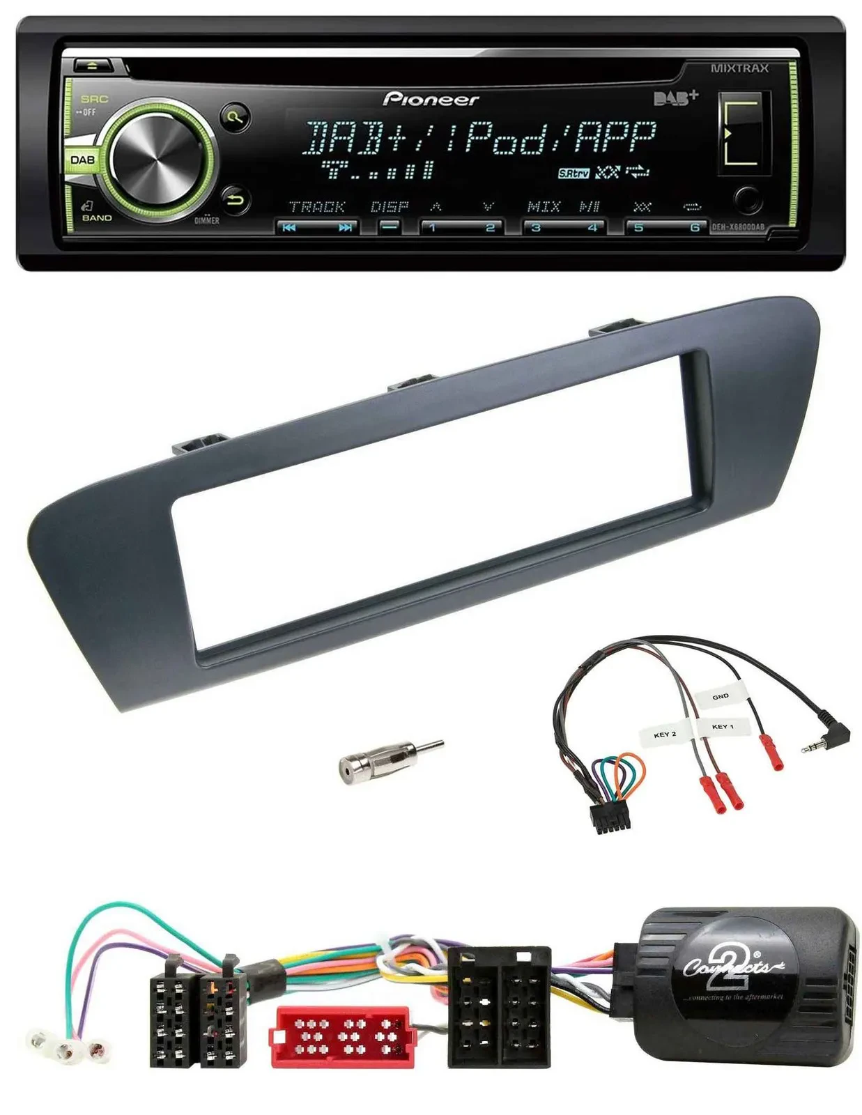 Pioneer DAB USB MP3 Lenkrad CD Autoradio für Renault Grand Scenic ISO ab 2009 Sc