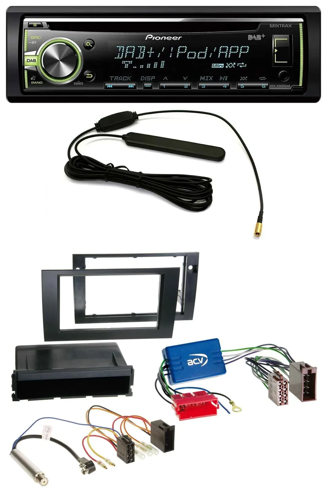 Автомагнитола Pioneer MP3/USB/CD/DAB/AUX для Audi A4 B6/B7 (2001–2008)