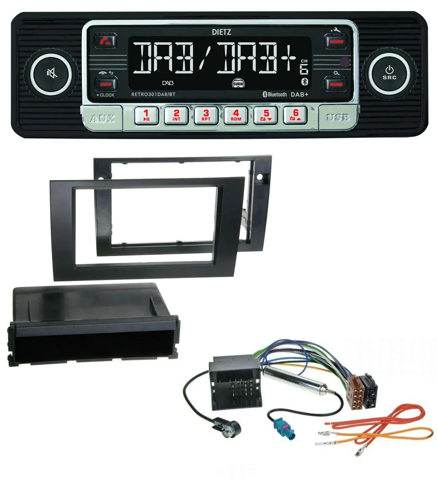 Dietz USB DAB MP3 Bluetooth Autoradio für Audi A4 01-08 B6 B7 Symphony Quadlock