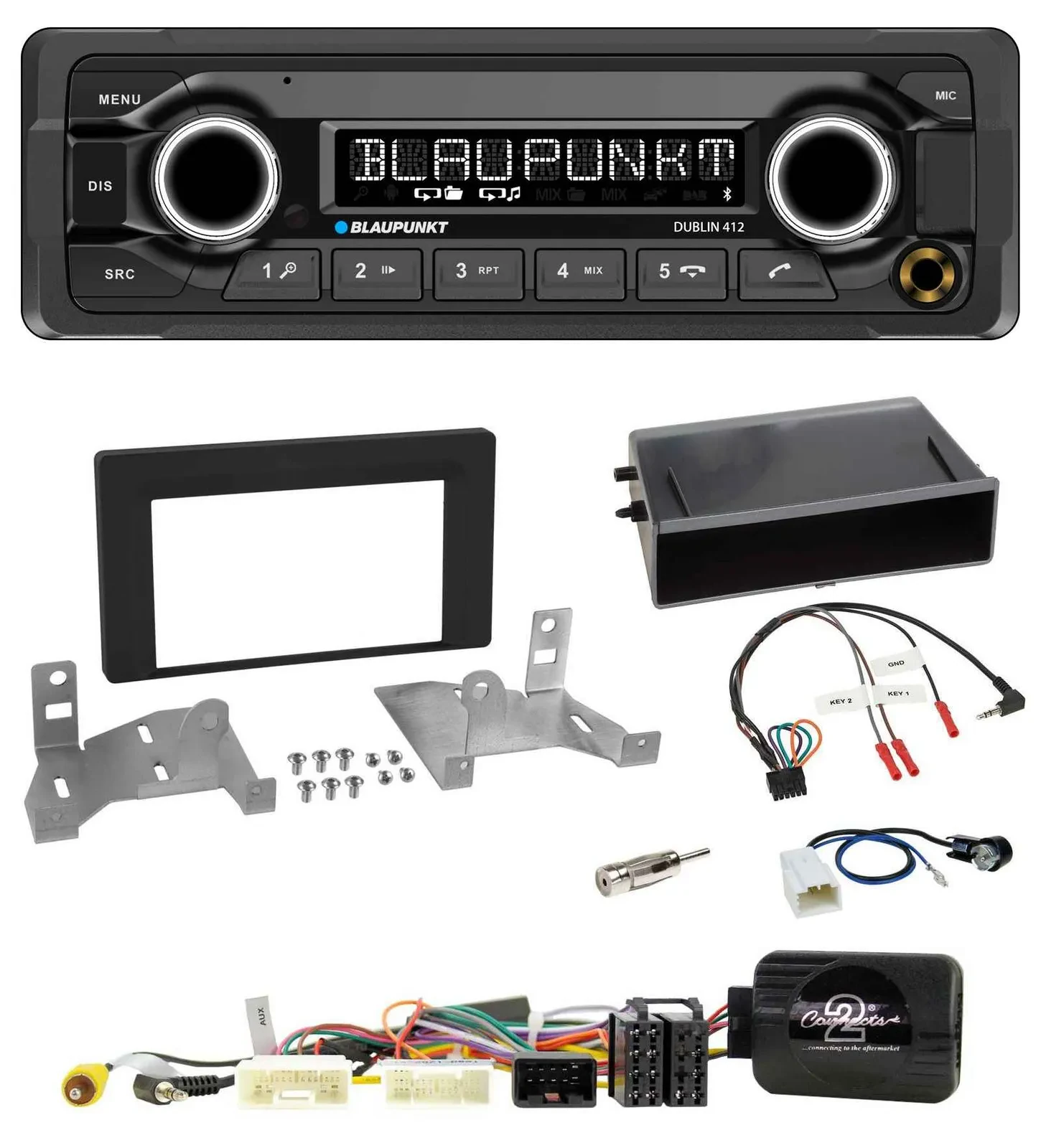 Автомагнитола для Toyota Aygo AB7 (с 2022) Blaupunkt Bluetooth, USB, MP3, черный