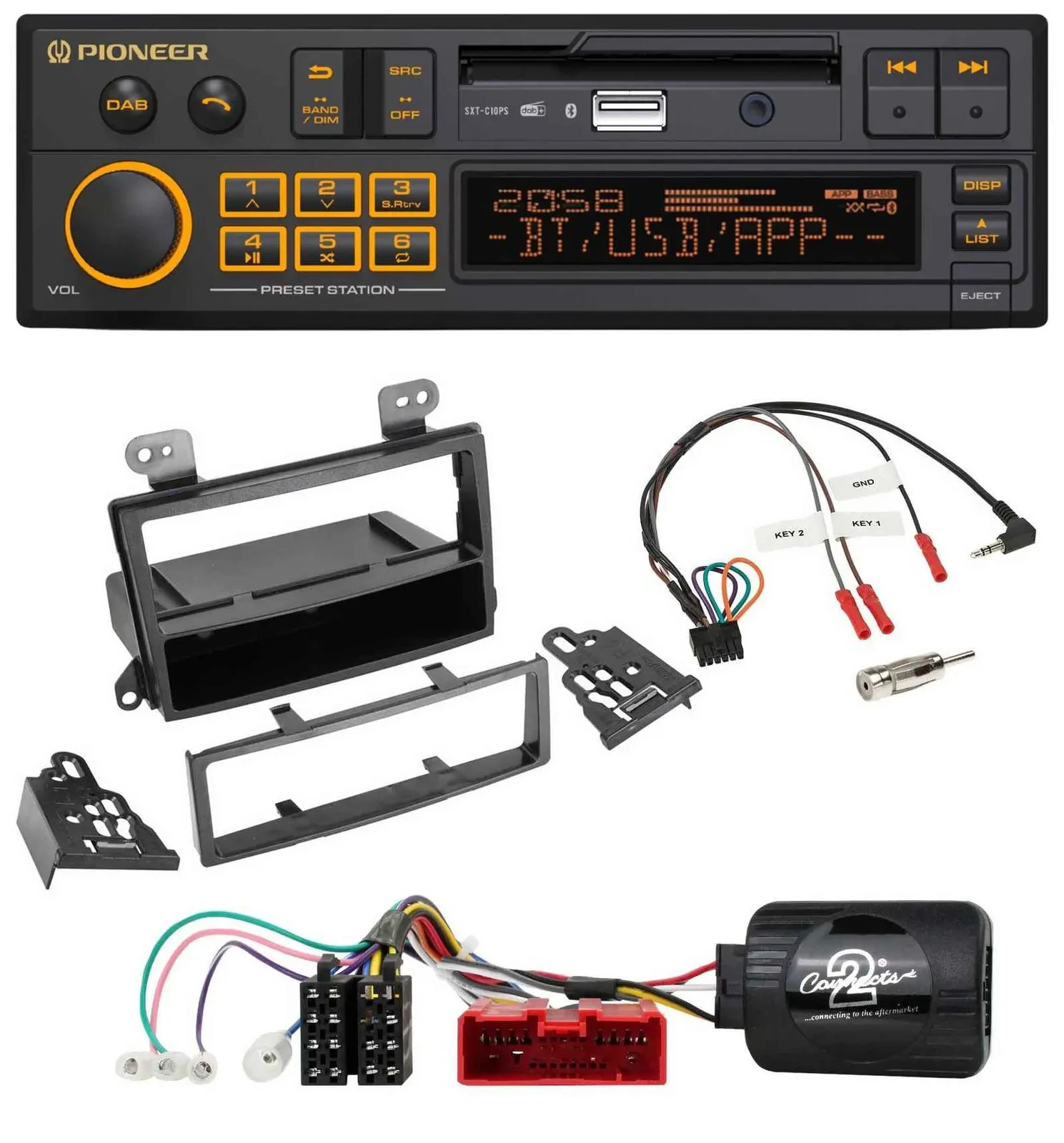 Автомагнитола Pioneer DAB, USB, Bluetooth для Mazda MPV (2000–2006) с поддержкой управления на руле