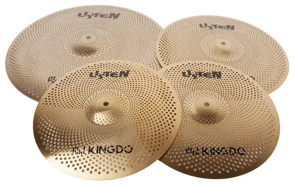 Набор тарелок для барабанов KINGDO LOW VOLUME SET 14"+16"+20" GOLDEN