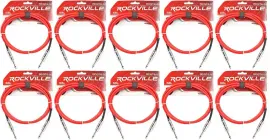 Инструментальный кабель Rockville RCGT6.0R Red 1.8 м (10 штук)