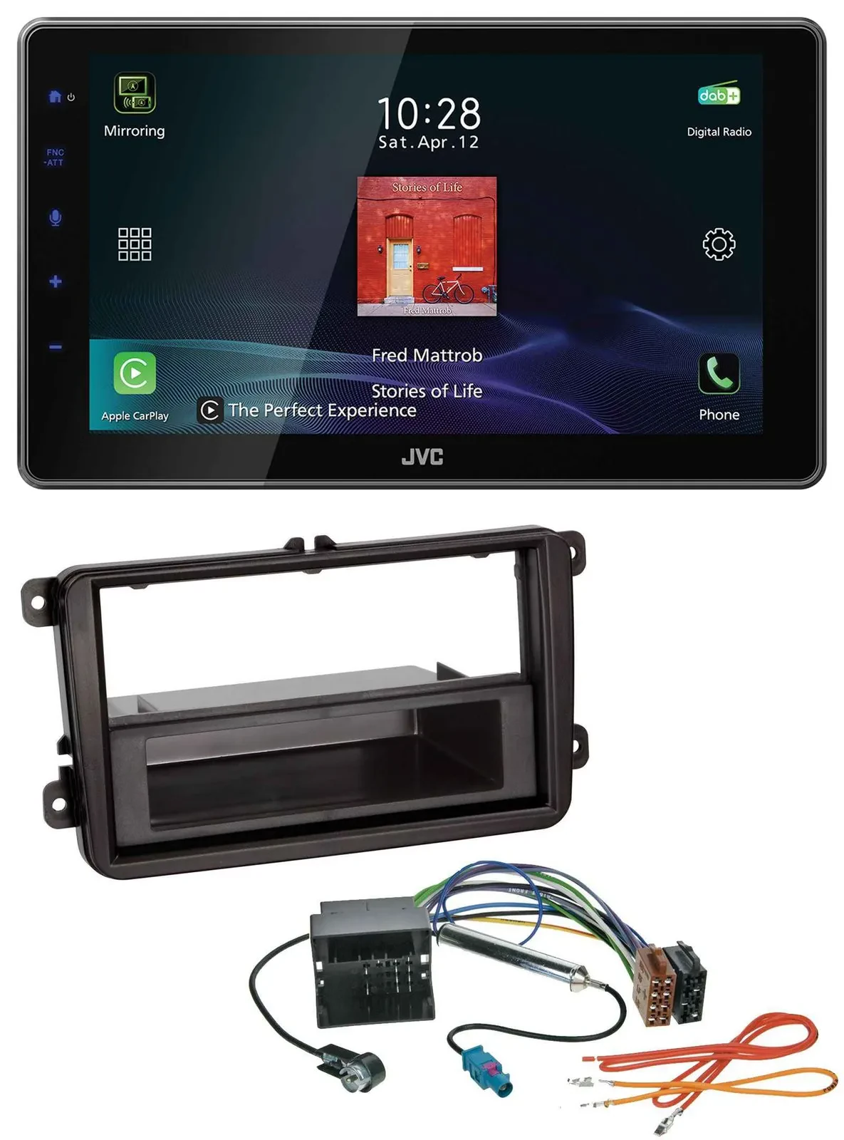 JVC DAB MP3 Bluetooth USB Autoradio für VW Passat 05-10 Polo 09-14 Scirocco ab 0