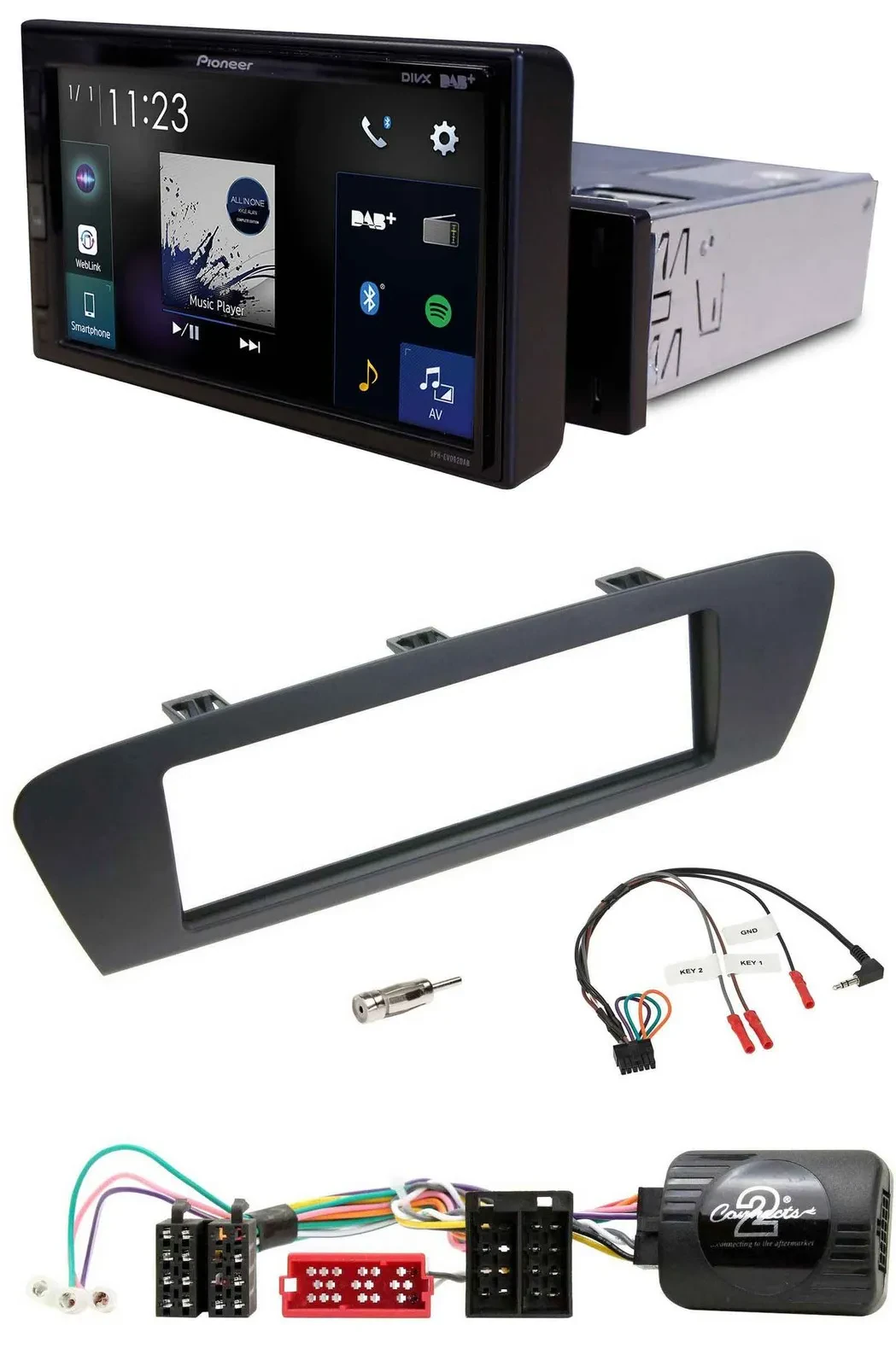 Pioneer DAB Lenkrad Bluetooth USB Autoradio für Renault Scenic Grand Scenic ab 2