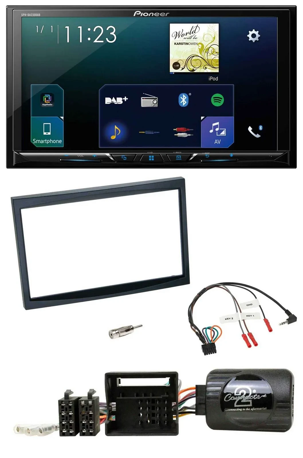 Pioneer Lenkrad Bluetooth USB 2DIN DAB Autoradio für Citroen C2 C3 Berlingo Jump