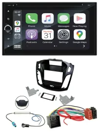 Blaupunkt 2DIN Bluetooth DAB USB DVD MP3 Autoradio für Ford Focus ab 2018 schwar