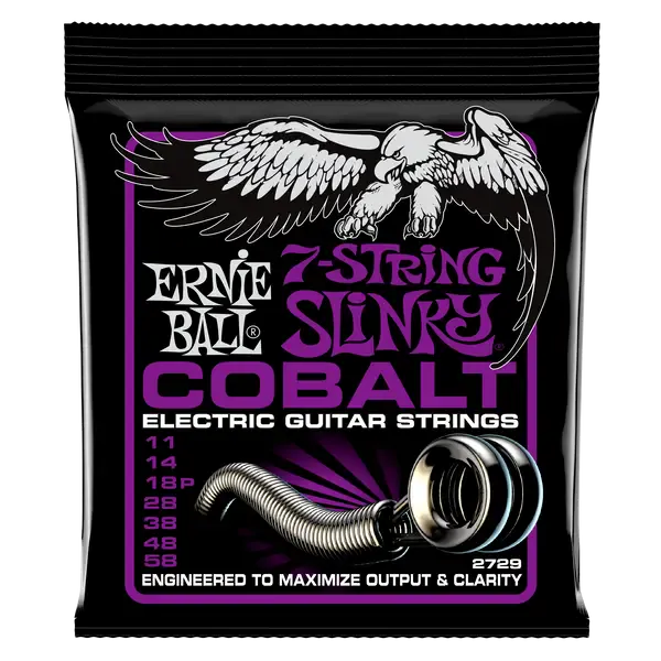 Струны для электрогитары Ernie Ball 2729 Power Slinky Cobalt 11-58