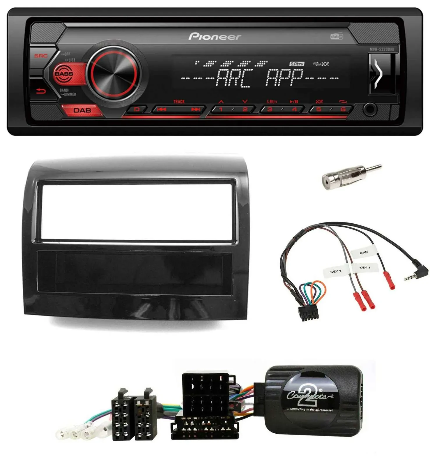 Pioneer DAB 1DIN MP3 Lenkrad USB Autoradio für Fiat Ducato 2012-2015 Piano