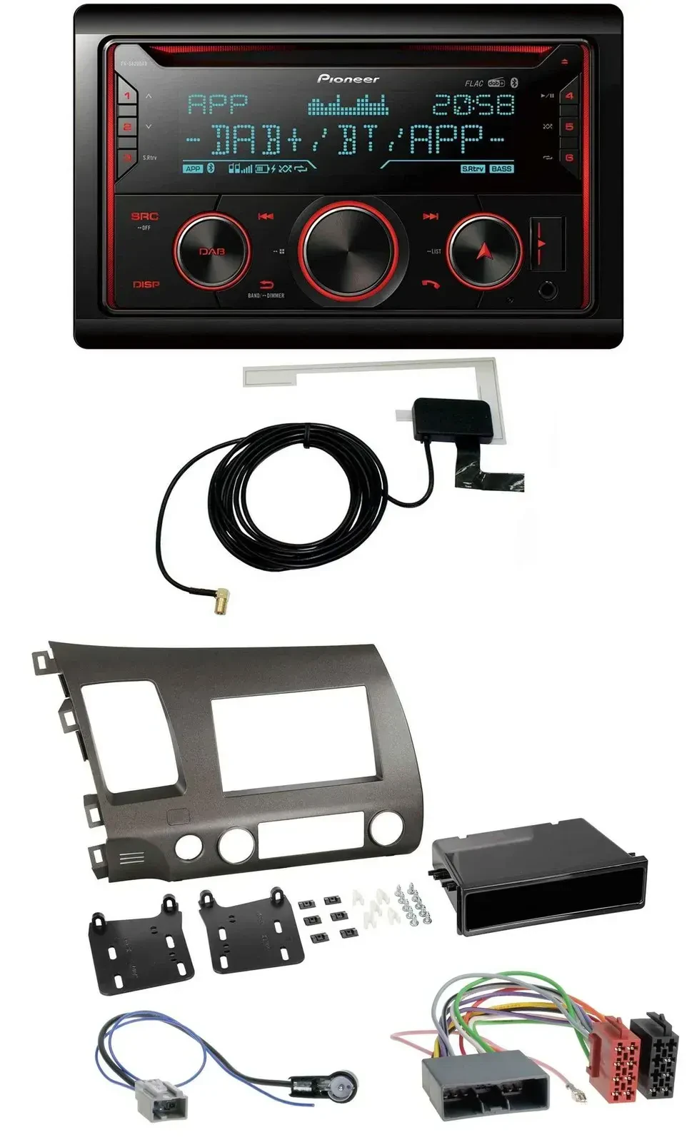 Pioneer 2DIN MP3 DAB USB CD Bluetooth Autoradio für Honda Civic Hybrid FD3 06-10