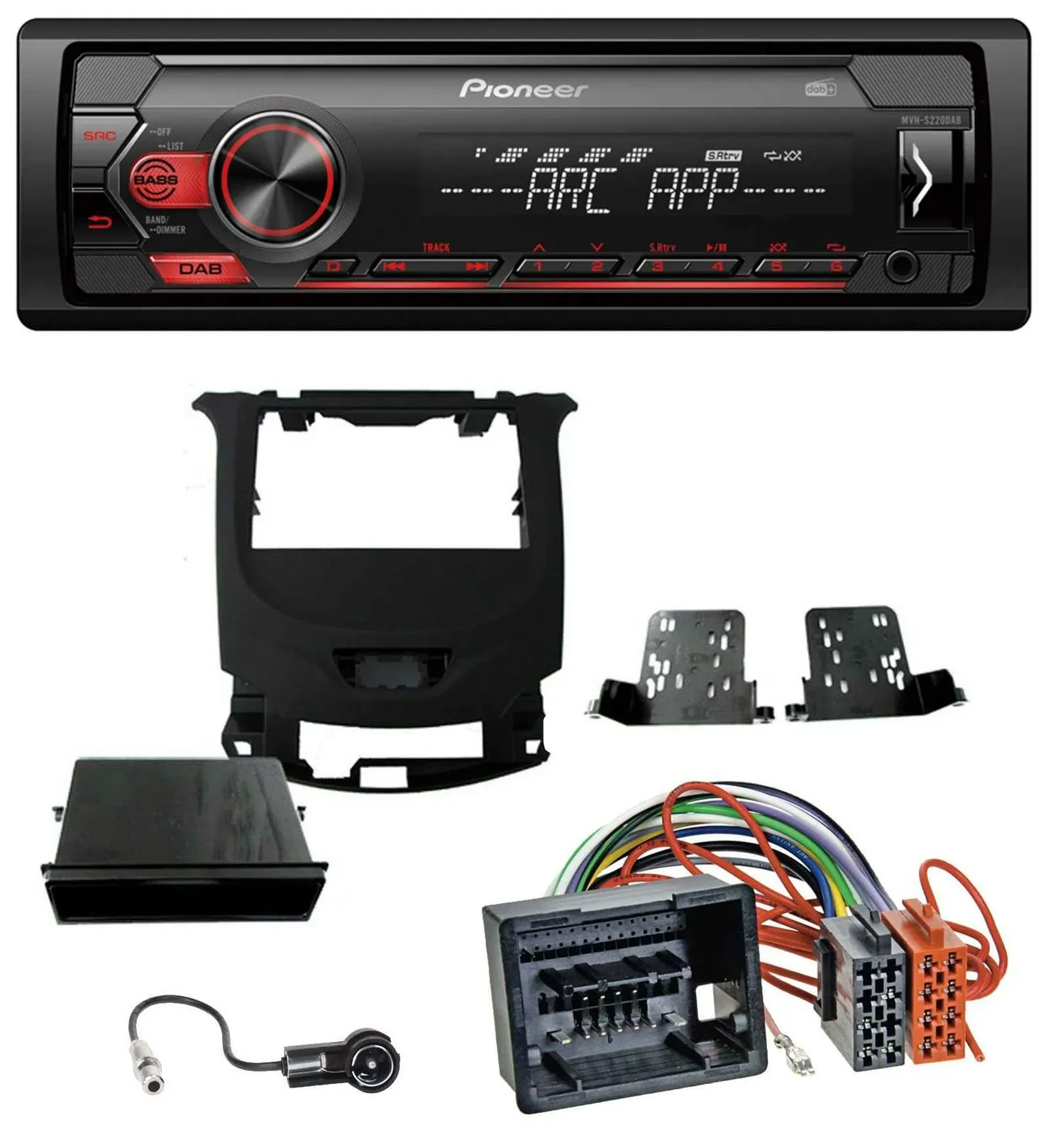 Pioneer DAB 1DIN MP3 AUX USB Autoradio für Chevrolet Cruze ab 2016 Klavierlack/s