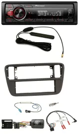 Автомагнитола Pioneer 1DIN MP3 DAB USB, черный, для VW Up (2011–2016), поддержка управления с руля