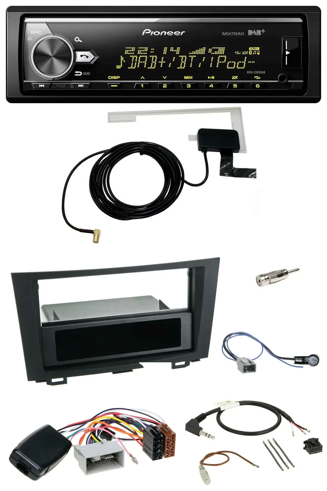 Автомагнитола для Honda CRV (2006–2012) Pioneer Bluetooth, DAB, USB, поддержка кнопок на руле