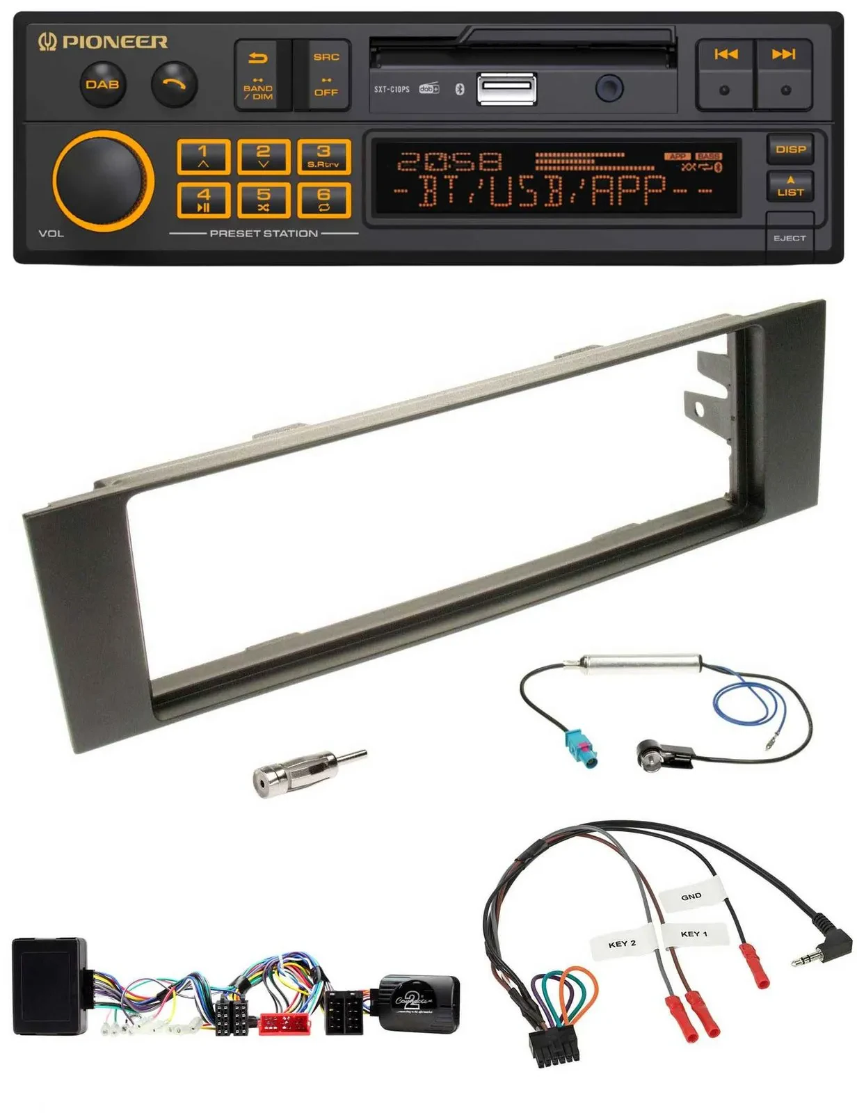 Pioneer DAB Lenkrad USB Bluetooth Autoradio für Audi A3 03-06 vollaktiv