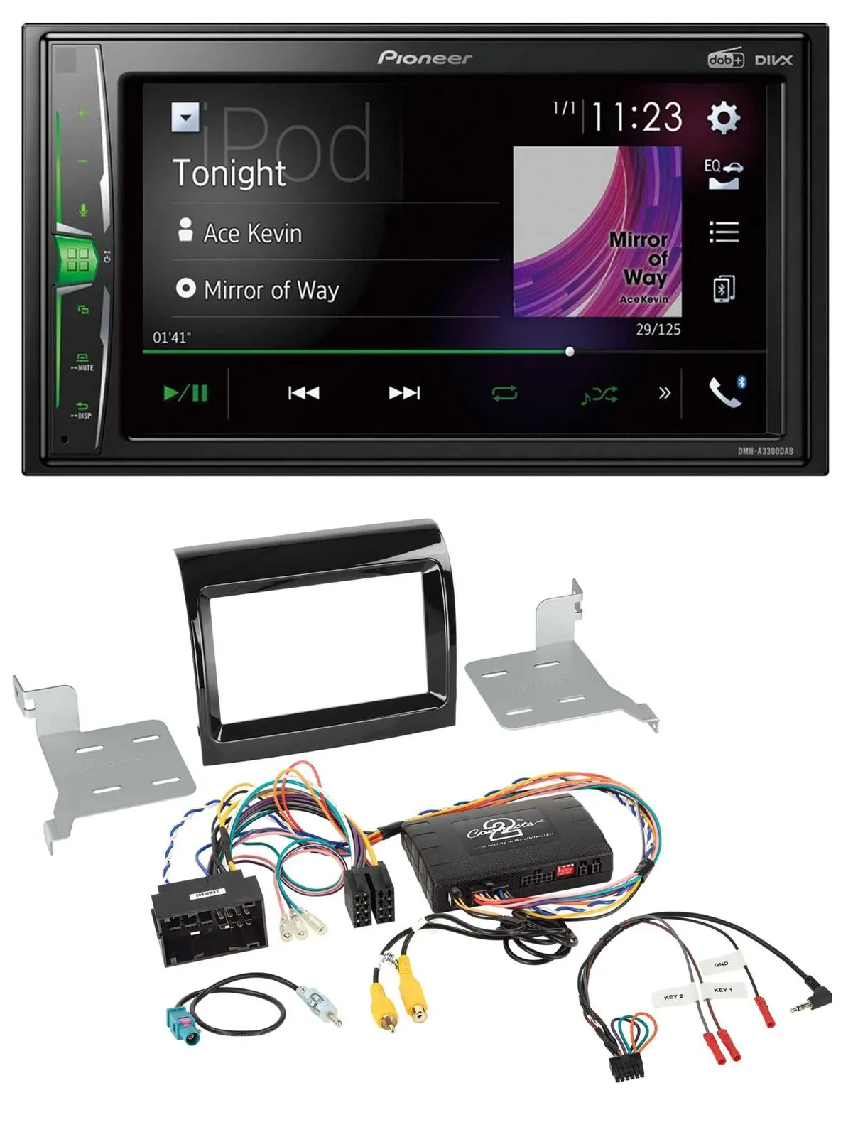 Pioneer 2DIN Lenkrad DAB USB Bluetooth Autoradio für Fiat Citroen Peugeot Infoad