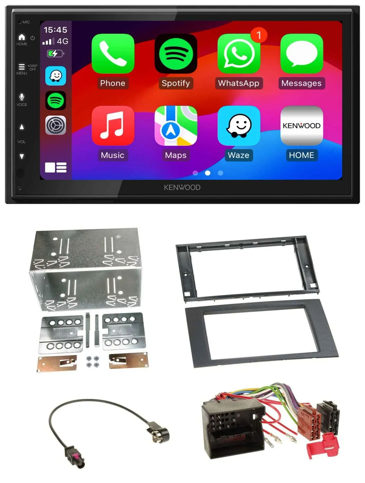 Kenwood MP3 USB DAB 2DIN Bluetooth Autoradio für Ford Focus Fiesta 04-08 schwarz