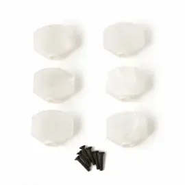 Бутоны для колков PRS Phase III Tuner Buttons, Pearloid (small), w/black screws, (6er set)