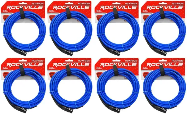 Коммутационный кабель Rockville RCXFB25Bl Blue 15.25 м (8 штук)