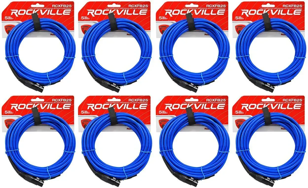 Коммутационный кабель Rockville RCXFB25Bl Blue 15.25 м (8 штук)