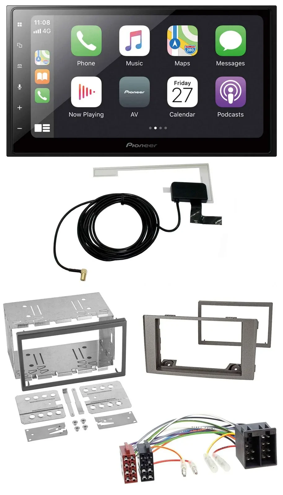 Pioneer USB MP3 2DIN Bluetooth DAB Autoradio für Iveco Daily 2006-2014 silber